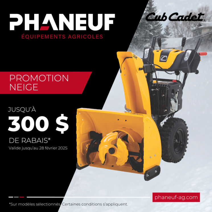 Promotion neige Cub Cadet